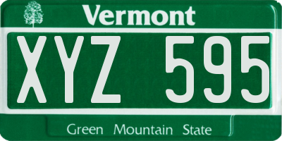 VT license plate XYZ595