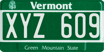 VT license plate XYZ609