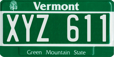 VT license plate XYZ611