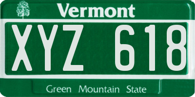 VT license plate XYZ618