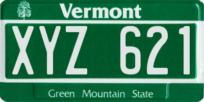 VT license plate XYZ621