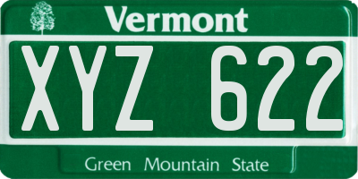 VT license plate XYZ622
