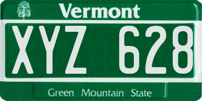 VT license plate XYZ628