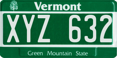 VT license plate XYZ632