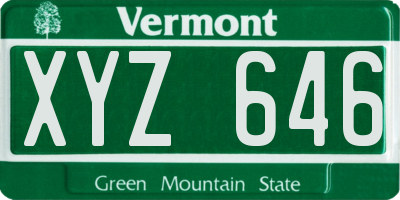 VT license plate XYZ646
