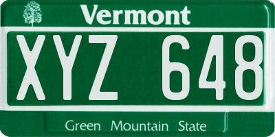 VT license plate XYZ648