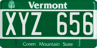 VT license plate XYZ656