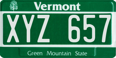 VT license plate XYZ657