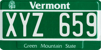 VT license plate XYZ659