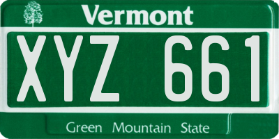 VT license plate XYZ661