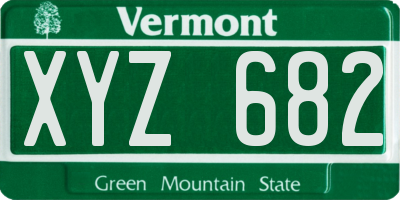 VT license plate XYZ682