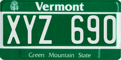 VT license plate XYZ690