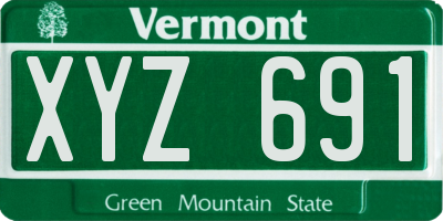 VT license plate XYZ691