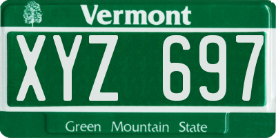 VT license plate XYZ697