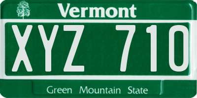 VT license plate XYZ710