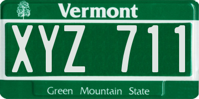 VT license plate XYZ711