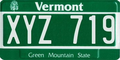 VT license plate XYZ719