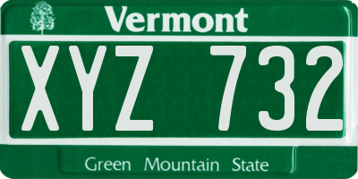 VT license plate XYZ732