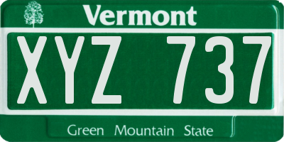 VT license plate XYZ737