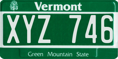 VT license plate XYZ746