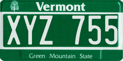 VT license plate XYZ755