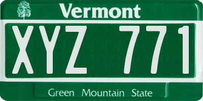 VT license plate XYZ771