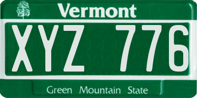 VT license plate XYZ776