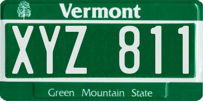 VT license plate XYZ811
