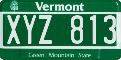 VT license plate XYZ813