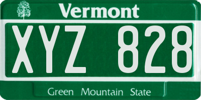VT license plate XYZ828