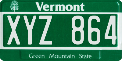 VT license plate XYZ864