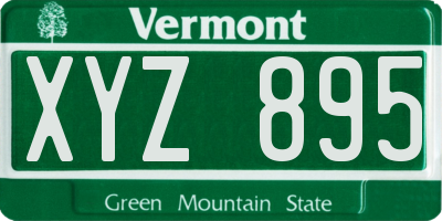 VT license plate XYZ895