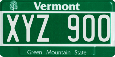 VT license plate XYZ900