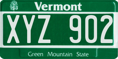 VT license plate XYZ902
