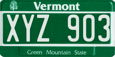 VT license plate XYZ903