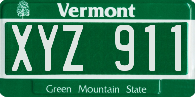 VT license plate XYZ911