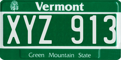 VT license plate XYZ913
