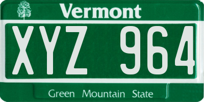 VT license plate XYZ964