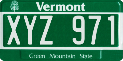 VT license plate XYZ971