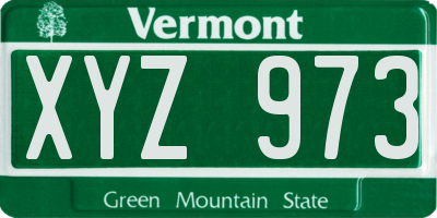 VT license plate XYZ973