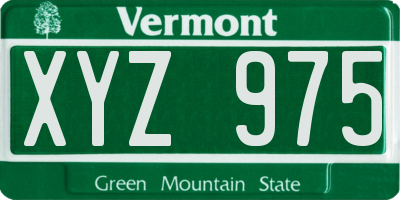 VT license plate XYZ975
