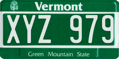 VT license plate XYZ979