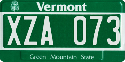 VT license plate XZA073