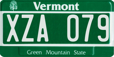 VT license plate XZA079