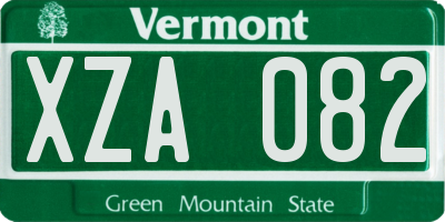 VT license plate XZA082
