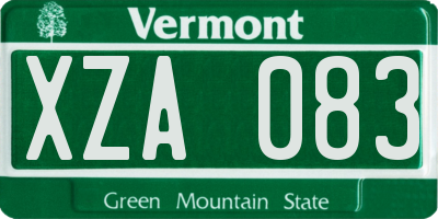 VT license plate XZA083