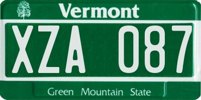 VT license plate XZA087
