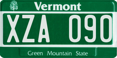 VT license plate XZA090