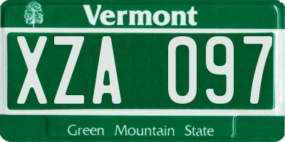 VT license plate XZA097