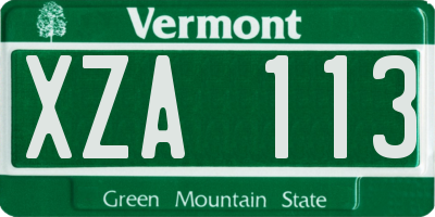 VT license plate XZA113